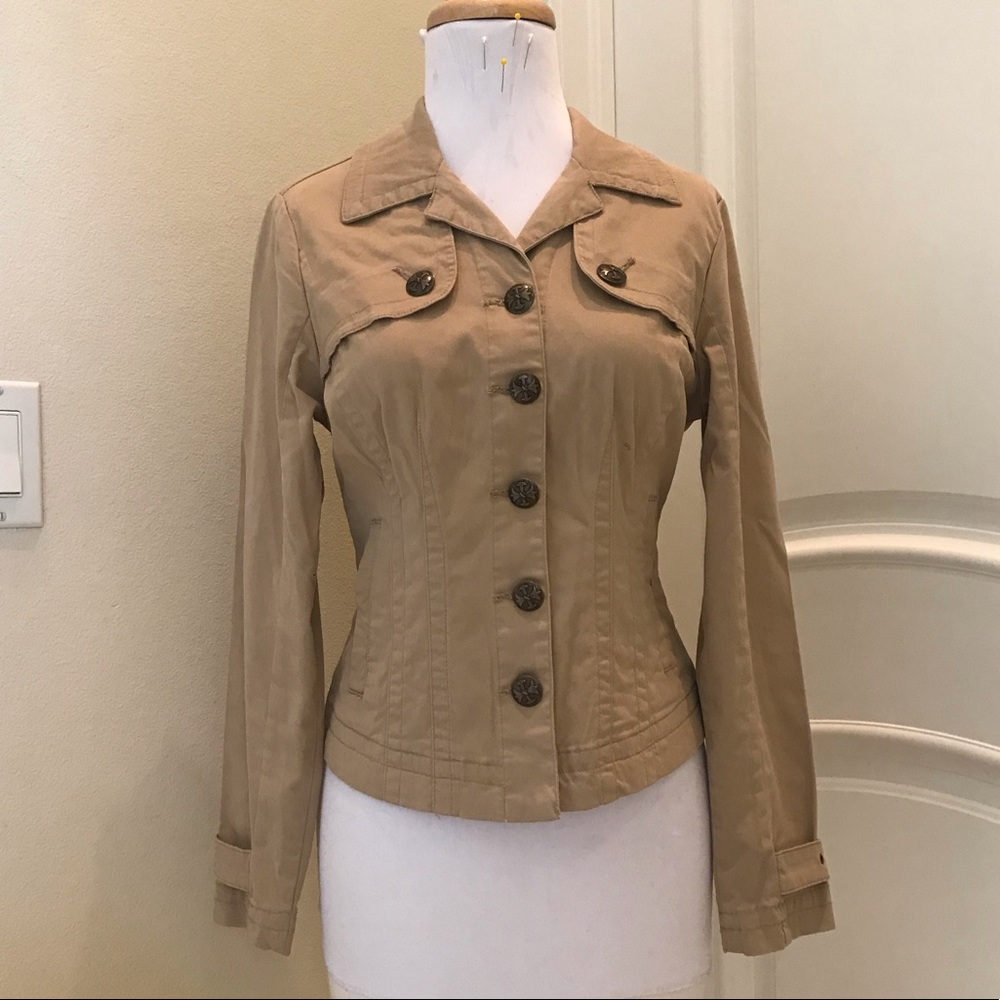 LAL Live a Little tan cotton casual jacket